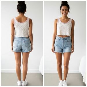 ​🎀 Messy Bun Just Chilling Cropped Bow Tank Top | XL | Y2K Aesthetic